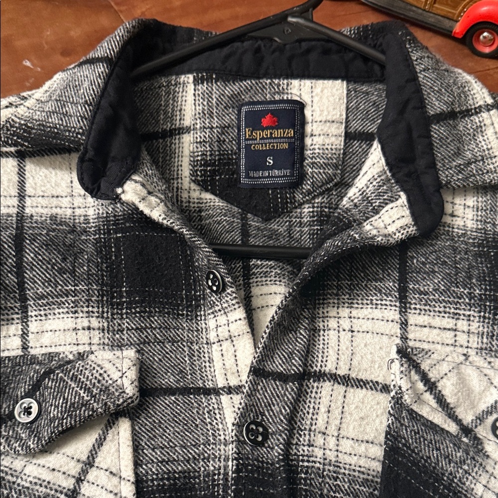 Esperanza Collection Black and White Plaid Shirt Jacket